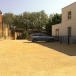 Printed concrete car park